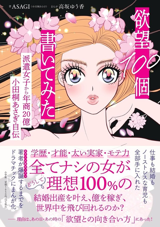 書籍「欲望100個書いてみた　派遣女子から年商20億」表紙